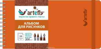 Artefly Альбом для рисования 24 листа цвет оранжевый
