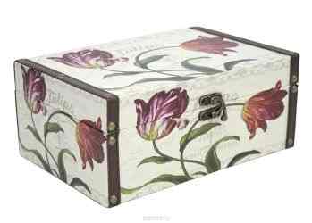 Шкатулка для рукоделия "Тюльпаны", 24 х 16 х 10 см