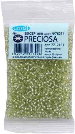 Бисер "Preciosa" прозрачный solgel с серебристым центром, 10/0, 20 г. 331-19001-10/0-78254