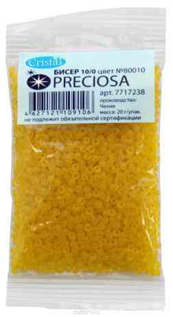 Бисер "Preciosa" прозрачный матовый, 10/0, 20 г. 331-39001-10/0-80010