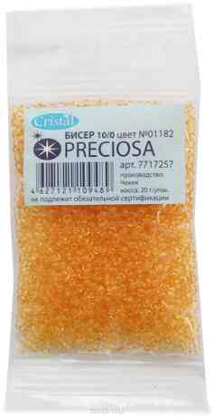 Бисер "Preciosa" прозрачный solgel, 10/0, 20 г. 331-19001-10/0-01182