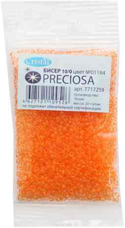 Бисер "Preciosa" прозрачный solgel, 10/0, 20 г. 331-19001-10/0-01184