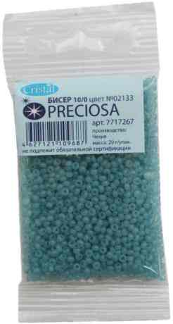 Бисер "Preciosa", алебастр, цвет: темно-зеленый, 10/0, 20 г. 331-19001-10/0-02133