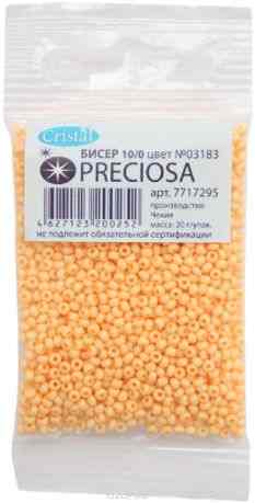 Бисер "Preciosa", непрозрачный, матовый, цвет: светло-персиковый (03183), 10/0, 20 г