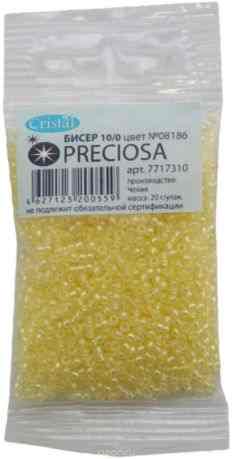 Бисер "Preciosa" прозрачный с покрытием, 10/0, 20 г. 331-19001-10/0-08186