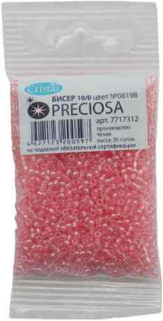 Бисер "Preciosa", прозрачный, с покрытием, 10/0, 20 г. 331-19001-10/0-08198