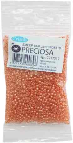 Бисер "Preciosa" прозрачный с покрытием, 10/0, 20 г. 331-19001-10/0-08318