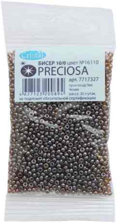 Бисер "Preciosa" прозрачный жемчужный, 10/0, 20 г. 331-19001-10/0-16110