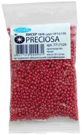 Бисер Preciosa "Ассорти", непрозрачный, глянцевый, цвет: темно-розовый (16198), 10/0, 20 г