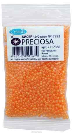 Бисер "Preciosa" алебастр, 10/0, 20 г. 331-19001-10/0-17992