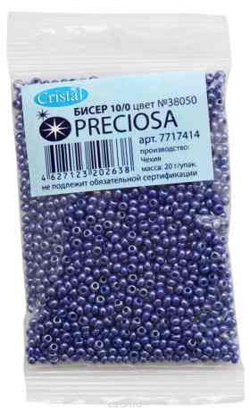 Бисер "Preciosa" непрозрачный с покрытием, 10/0, 20 г. 331-19001-10/0-38050