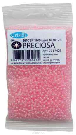 Бисер "Preciosa" прозрачный с цветным центром, 10/0, 20 г. 331-19001-10/0-38173
