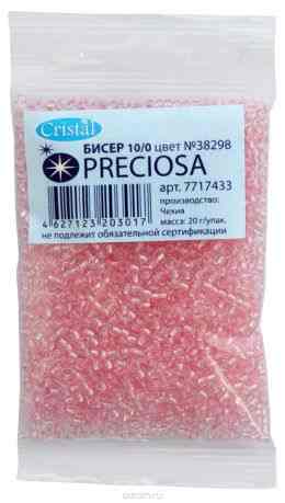 Бисер "Preciosa" прозрачный с жемчужным центром, 10/0, 20 г. 331-19001-10/0-38298