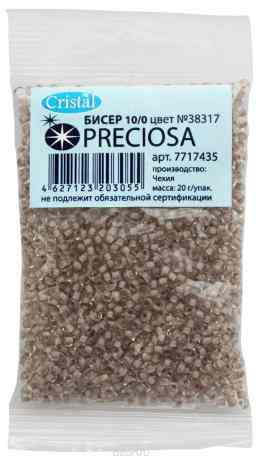 Бисер "Preciosa" прозрачный с цветным центром, 10/0, 20 г. 331-19001-10/0-38317