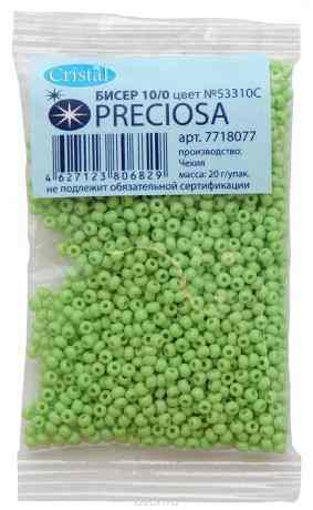 Бисер "Preciosa" непрозрачный с покрытием, 10/0, 20 г. 331-19001-10/0-53310С
