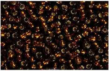 Бисер "Preciosa", с серебристой серединой, цвет: коричневый (17140), 10/0, 5 г