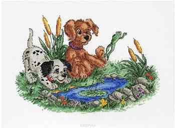 Набор для вышивания крестом Alisena "У пруда", 28 х 19 см