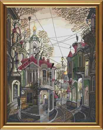 Набор для вышивания крестом Nova Sloboda "В городе", 28 x 36 см