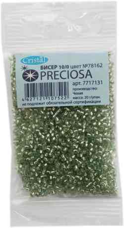 Бисер "Preciosa" прозрачный solgel с серебристым центром, 10/0, 20 г. 331-19001-10/0-78162