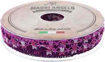Лента кружевная "Mauri Angelo", цвет: фуксия, фиолетовый, сиреневый, 1,8 см х 20 м. MR8849/MC/9