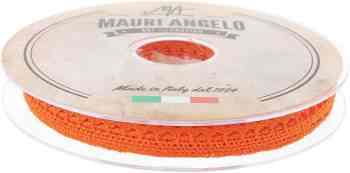 Лента кружевная "Mauri Angelo", цвет: оранжевый, 0,9 см х 20 м