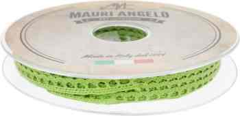 Лента кружевная "Mauri Angelo", цвет: салатовый, 0,9 см х 20 м