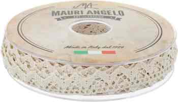 Лента кружевная "Mauri Angelo", цвет: бежевый, 1,8 см х 20 м