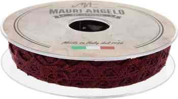 Лента кружевная "Mauri Angelo", цвет: бордовый, 1,8 см х 20 м