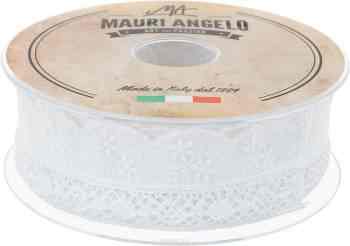 Лента кружевная "Mauri Angelo", цвет: белый, 3,9 см х 14,6 м