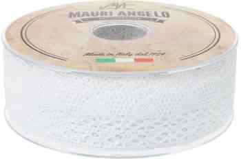 Лента кружевная "Mauri Angelo", цвет: белый, 3,4 см х 20 м