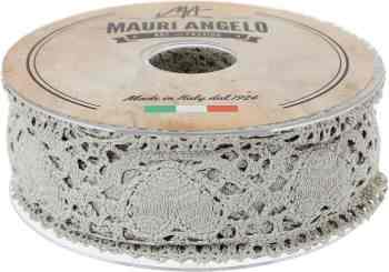 Лента кружевная "Mauri Angelo", цвет: серый, 5,4 см х 10 м