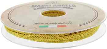 Лента кружевная "Mauri Angelo", цвет: желтый, 0,9 см х 20 м
