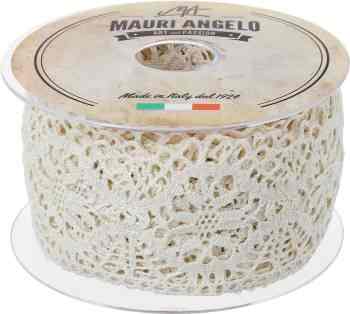 Лента кружевная "Mauri Angelo", цвет: бежевый, 6,3 см х 10 м