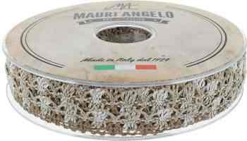 Лента кружевная "Mauri Angelo", цвет: коричневый, серый, 1,8 см х 20 м. MR8849/MC/1