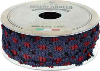 Лента кружевная "Mauri Angelo", цвет: синий, красный, 1,7 см х 10 м. MR7211/DE60/211