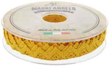 Лента кружевная "Mauri Angelo", цвет: желтый, 1,8 см х 20 м