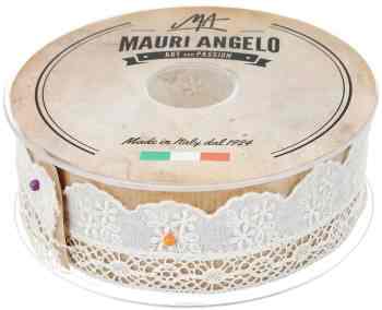 Лента кружевная "Mauri Angelo", цвет: бежевый, 3,9 см х 14,6 м