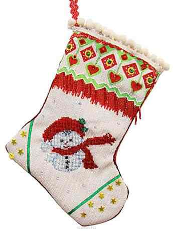Набор для шитья и вышивания Матренин Посад "Декоративный носочек. Снеговичок", 19 х 30 см