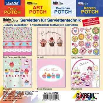Набор салфеток для декупажа C.Kreul "Симпатичные пирожные", 12 шт (6 мотивов по 2 шт)