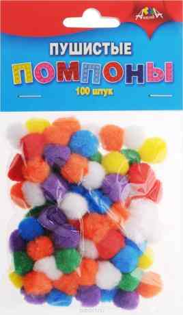 Апплика Набор для творчества Пушистые помпоны 100 шт