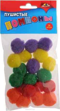 Апплика Набор для творчества Пушистые помпоны 20 шт