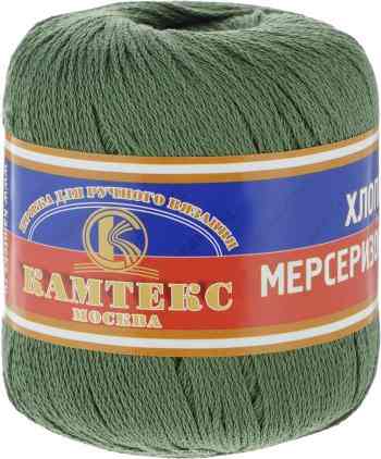 Пряжа для вязания Камтекс "Хлопок мерсеризованный", цвет: оливковый (038), 200 м, 50 г, 10 шт