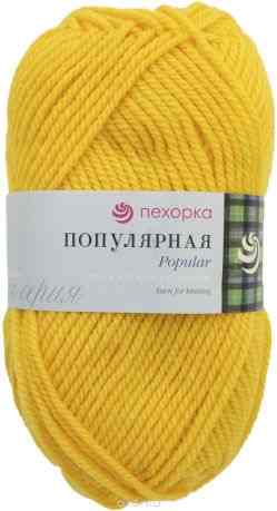 Пряжа для вязания Пехорка "Популярная", цвет: желток (12), 133 м, 100 г, 10 шт