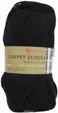 Пряжа для вязания Пехорка "Секрет успеха", цвет: черный (02), 250 м, 100 г, 10 шт