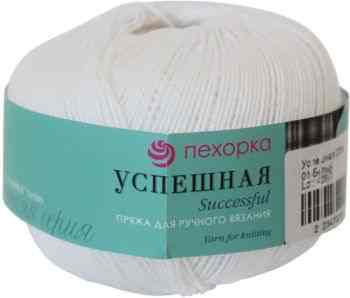 Пряжа для вязания Пехорка "Успешная", цвет: белый (01), 220 м, 50 г, 10 шт