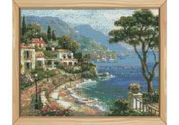 Набор для создания картины со стразами Цветной "Алмазная мозаика. Живописная бухта Сен Кима", 40 x 50 см