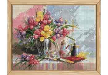 Набор для создания картины со стразами Цветной "Алмазная мозаика. Летняя композиция", 40 x 50 см