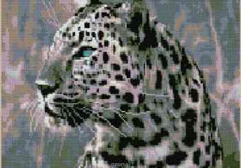 Набор для создания картины со стразами Цветной "Алмазная мозаика. Леопард", 40 x 50 см