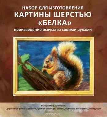 Набор для изготовления картины шерстью Цветной "Белка", 20 x 30 см