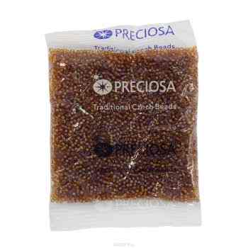 Бисер "Preciosa", прозрачный, с радужным покрытием, цвет: коричневый (11), 10/0, 50 г